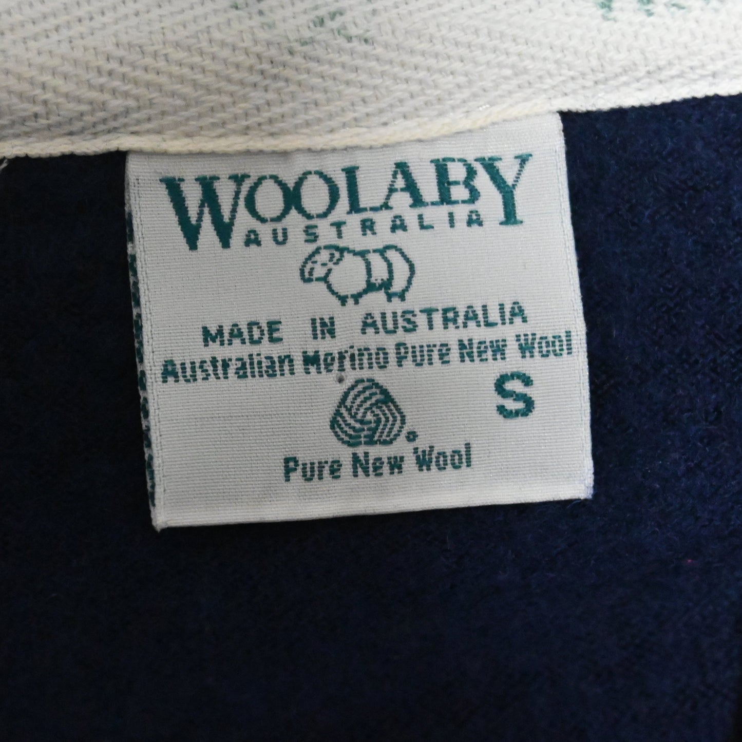 Vintage Woolaby Purple & Black Striped Wool Jersey (S)