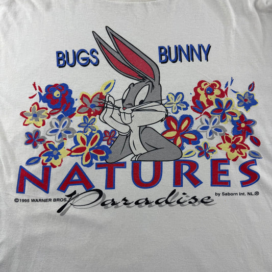 Vintage Looney Tunes Bugs Bunny White Long Sleeve Tee (XL)