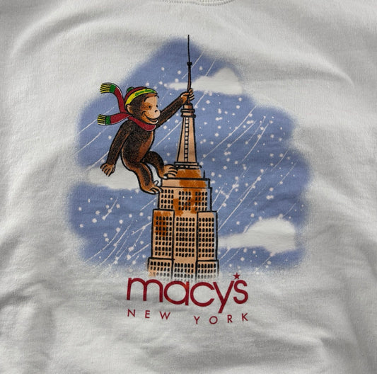 Vintage 1990s Macy's New York Curious George Crewneck Sweater (XL)