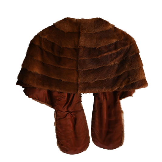 Vintage Tan Fur Shawl