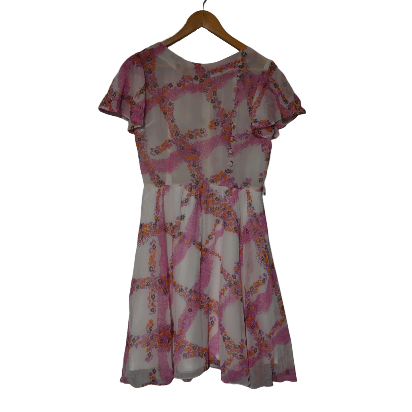 VINTAGE PINK PATTERNED DRESS (S)