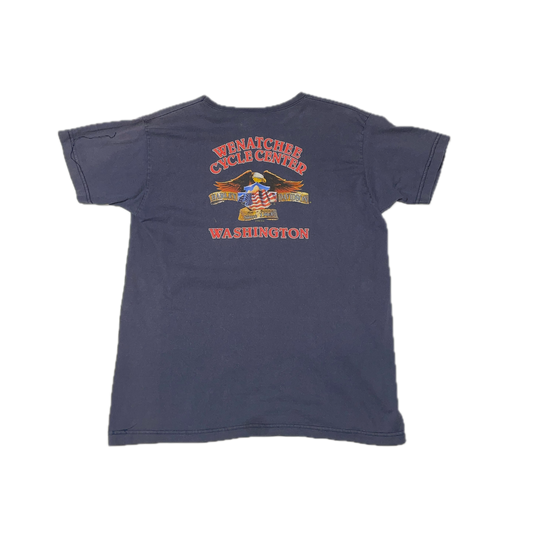 VINTAGE HARLEY DAVIDSON V NECK T-SHIRT (L)