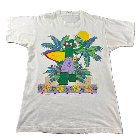 Vintage 1986 Gumby Surfing T-Shirt Single Stitch - Image 1