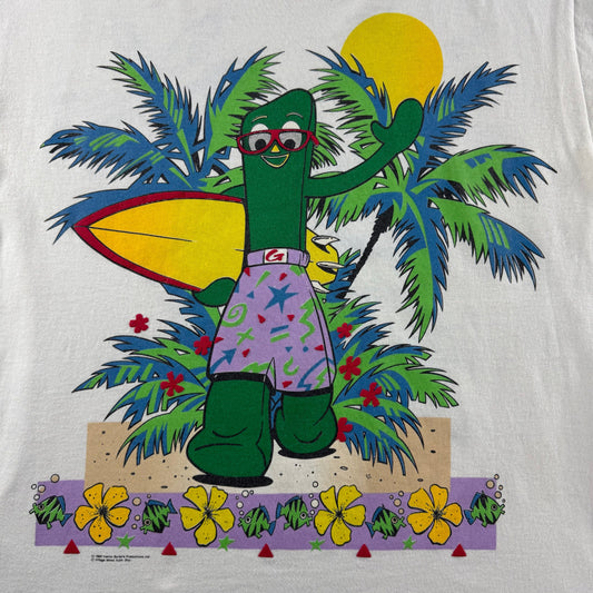 Vintage 1986 Gumby Surfing T-Shirt Single Stitch - Image 2