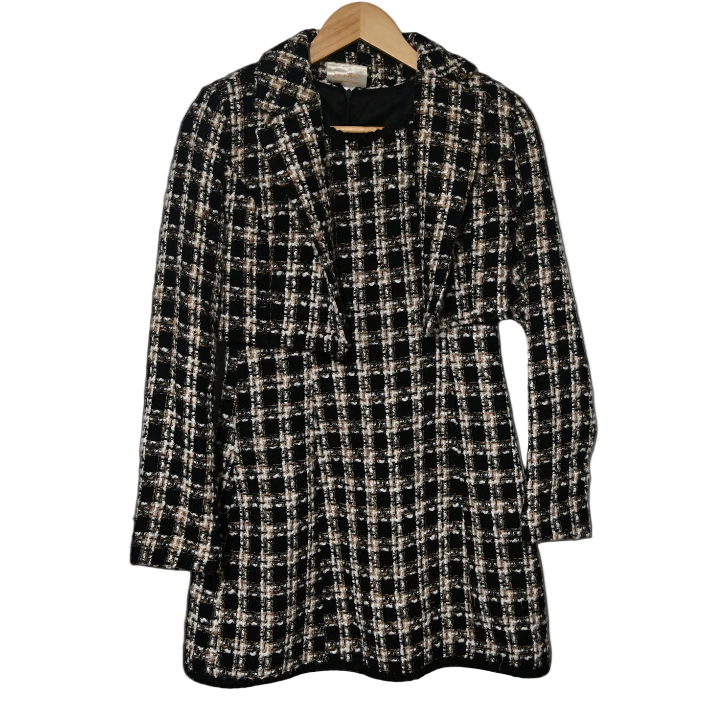 VINTAGE "SINCE THEN" CHECKERED WOOL COAT AND DRESS SET (8)