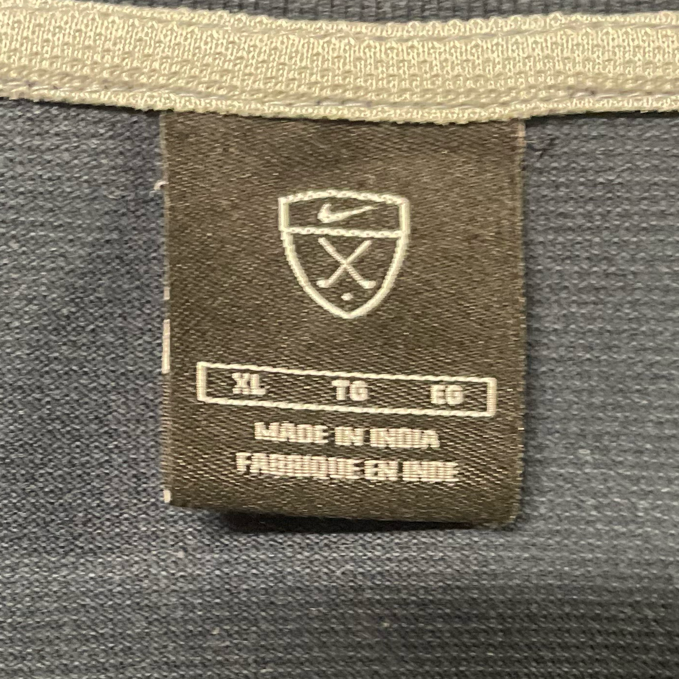 VINTAGE NIKE NAVY STRIPED GOLF POLO (XL)