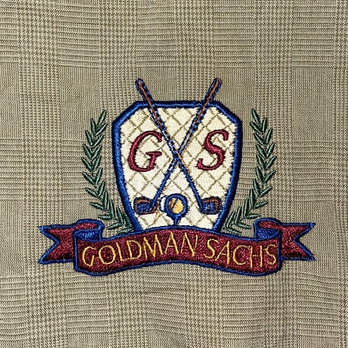 VINTAGE 'GOLDMAN SACHS' GOLF SWEATER (M)