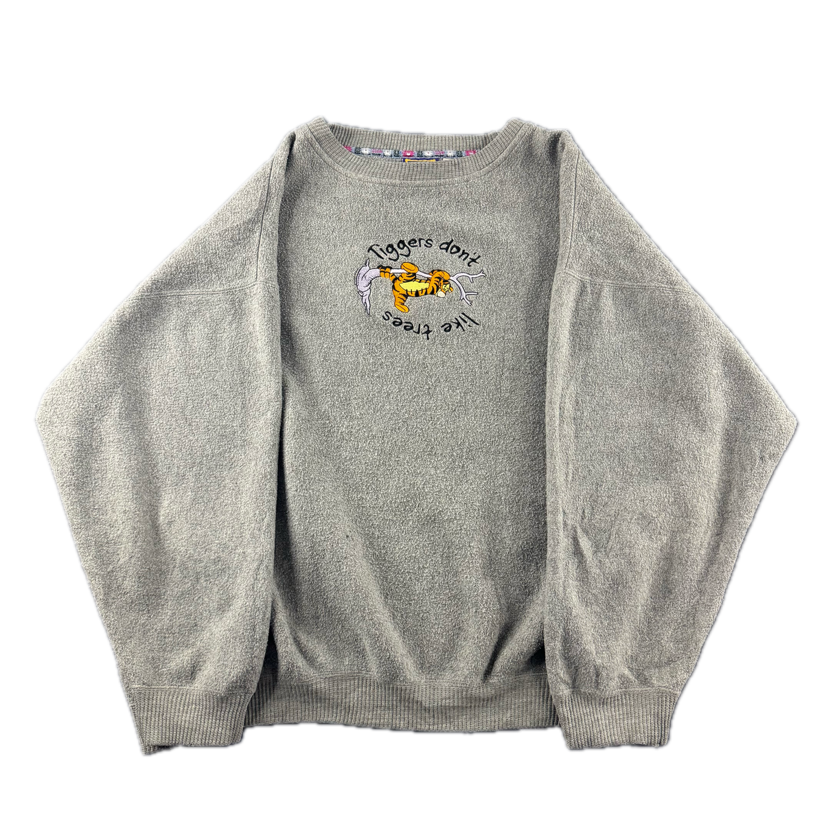 Vintage Tigger Don't Like Trees Graphic Grey Jumper (XL)
