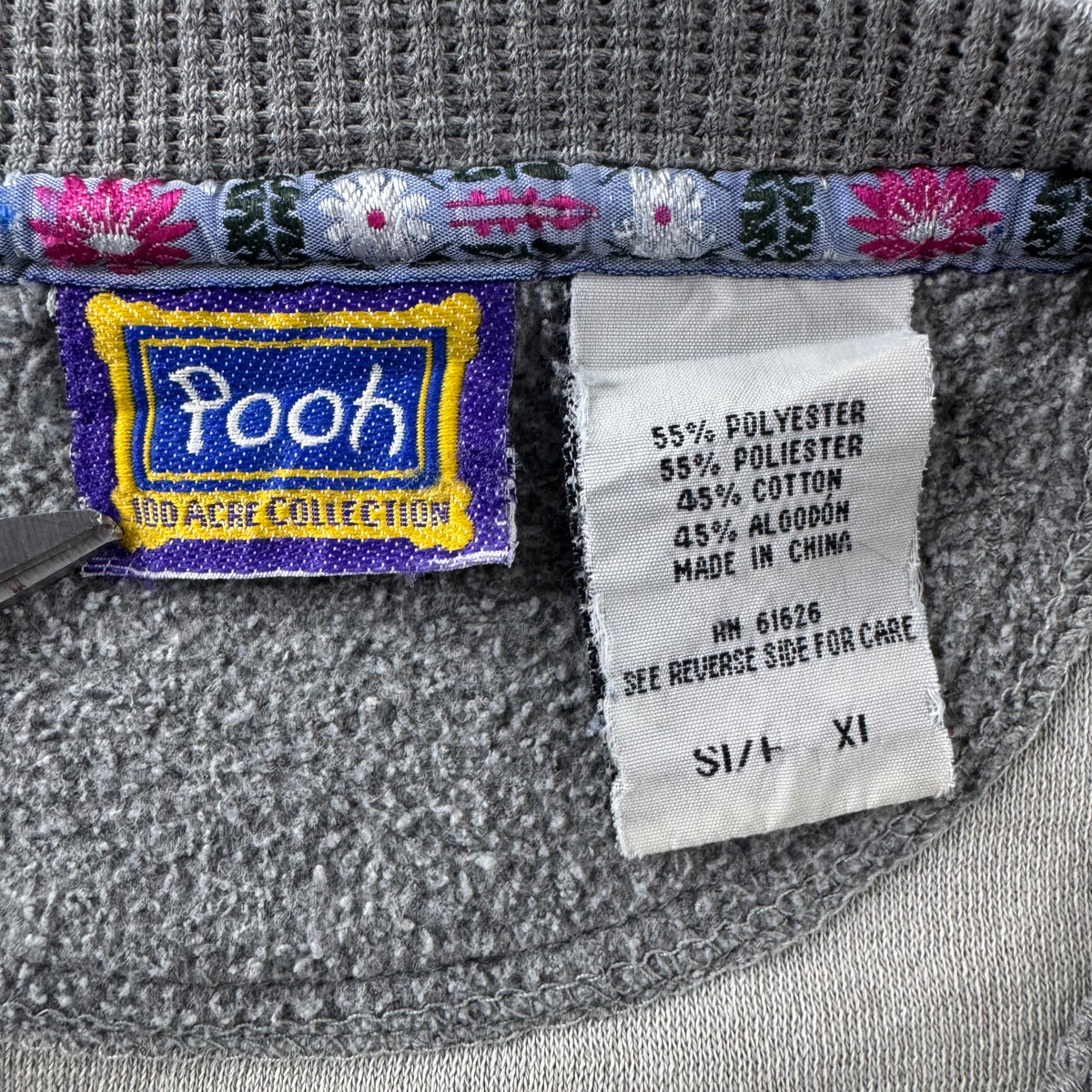 Vintage Tigger Don't Like Trees Graphic Grey Jumper (XL)