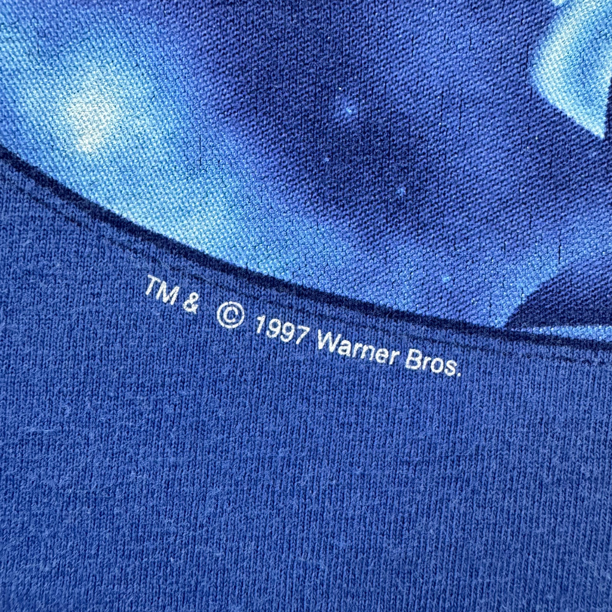 Vintage 1997 Looney Tunes Marvin the Martian Blue Graphic Tee (XL)