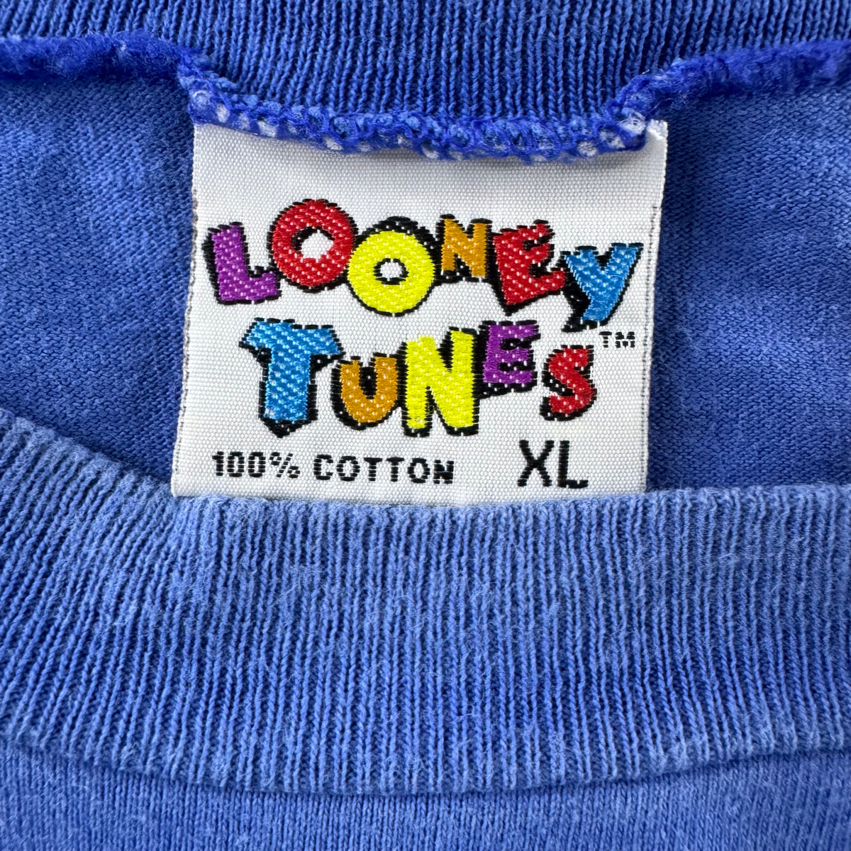 Vintage 1997 Looney Tunes Marvin the Martian Blue Graphic Tee (XL)