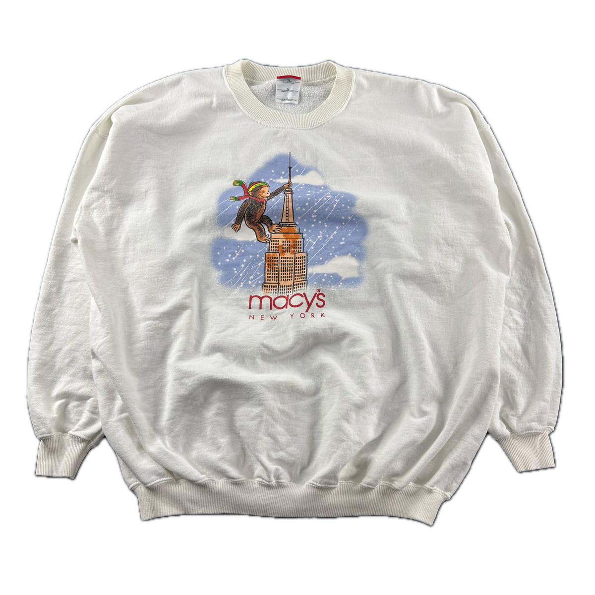 Vintage 1990s Macy's New York Curious George Crewneck Sweater (XL)