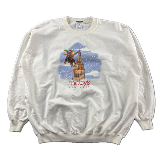 Vintage 1990s Macy's New York Curious George Crewneck Sweater (XL)