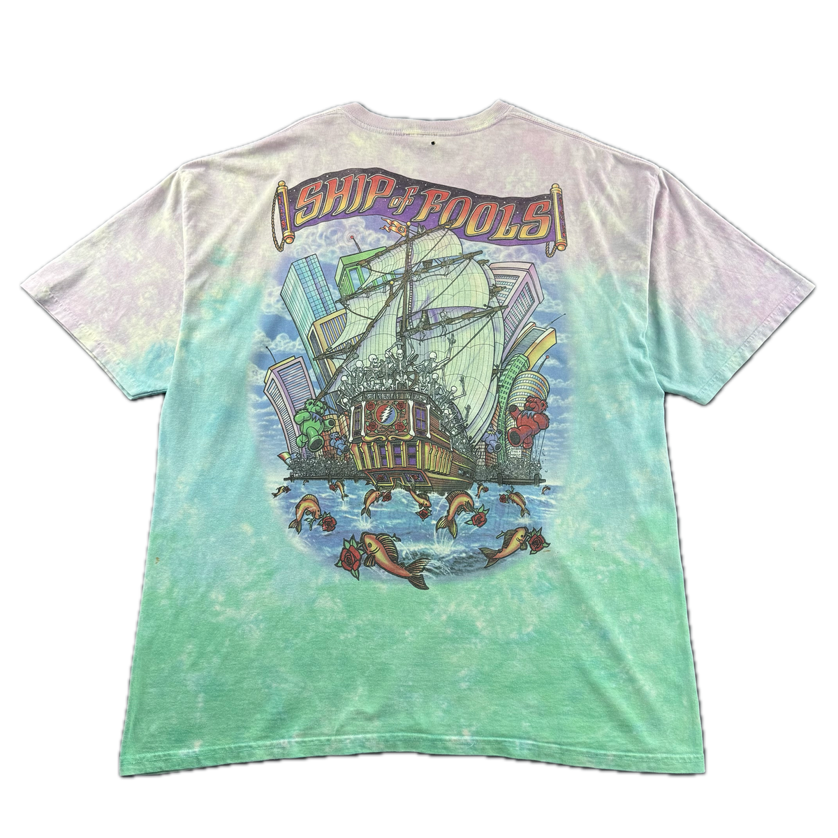 Vintage 2001 Grateful Dead Ship of Fools Tie-Dye Double-Sided T-shirt (2XL)