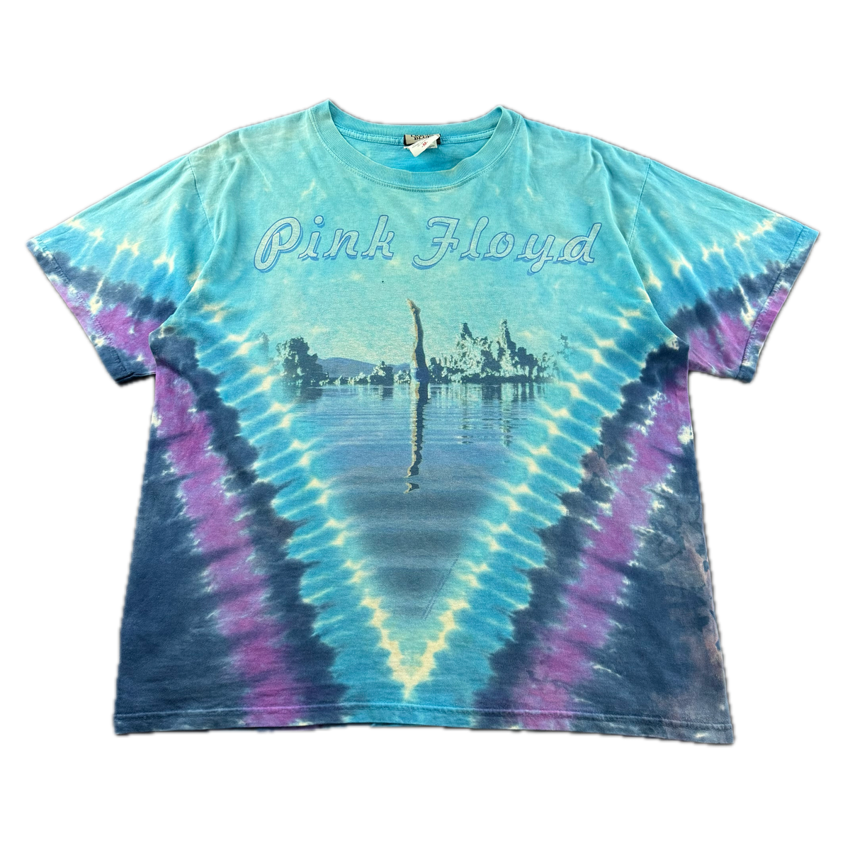 Vintage 2002 Pink Floyd 'Wish You Were Here' Liquid Blue Tie-Dye T-shirt (XL)