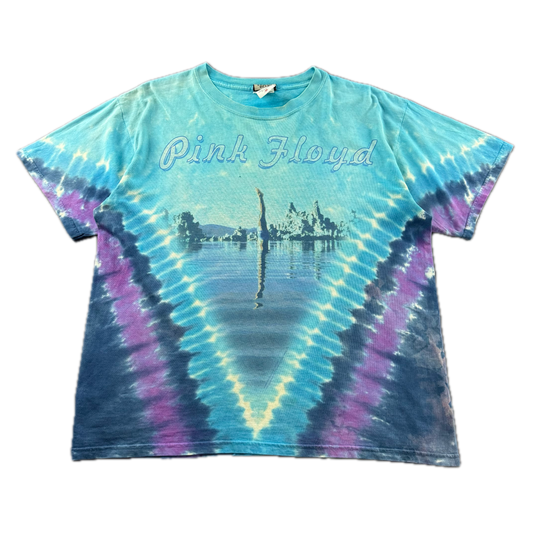 Vintage 2002 Pink Floyd 'Wish You Were Here' Liquid Blue Tie-Dye T-shirt (XL)