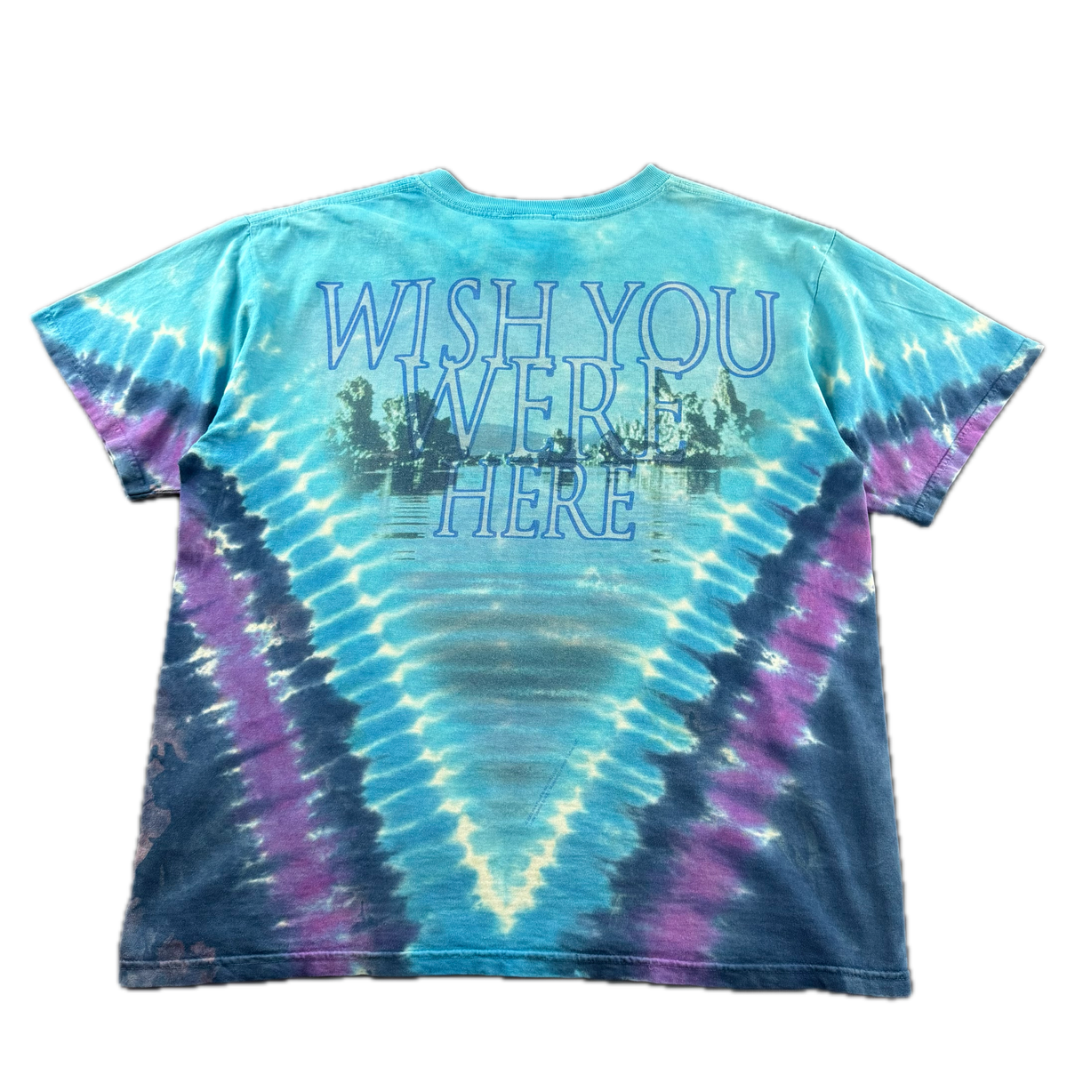 Vintage 2002 Pink Floyd 'Wish You Were Here' Liquid Blue Tie-Dye T-shirt (XL)