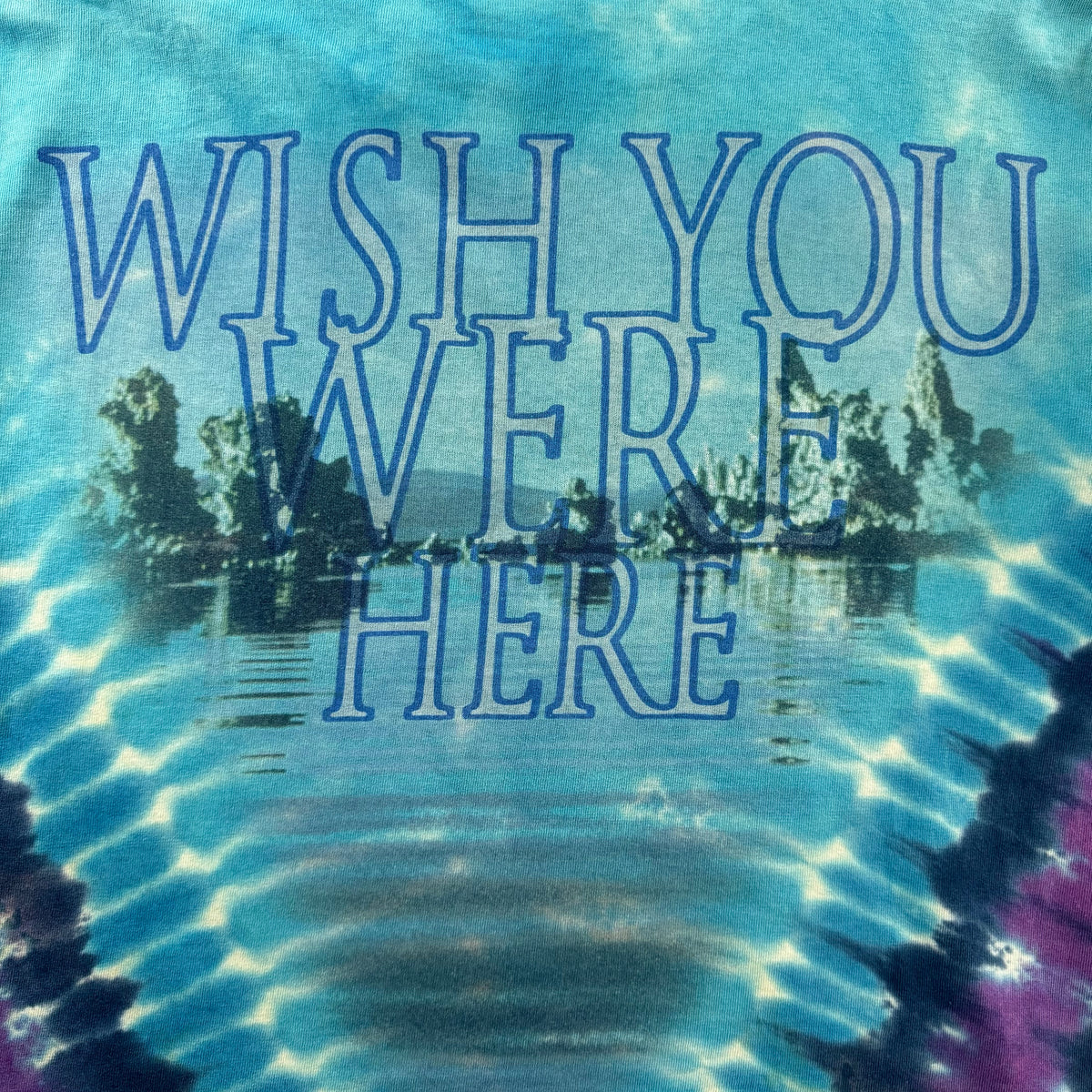 Vintage 2002 Pink Floyd 'Wish You Were Here' Liquid Blue Tie-Dye T-shirt (XL)