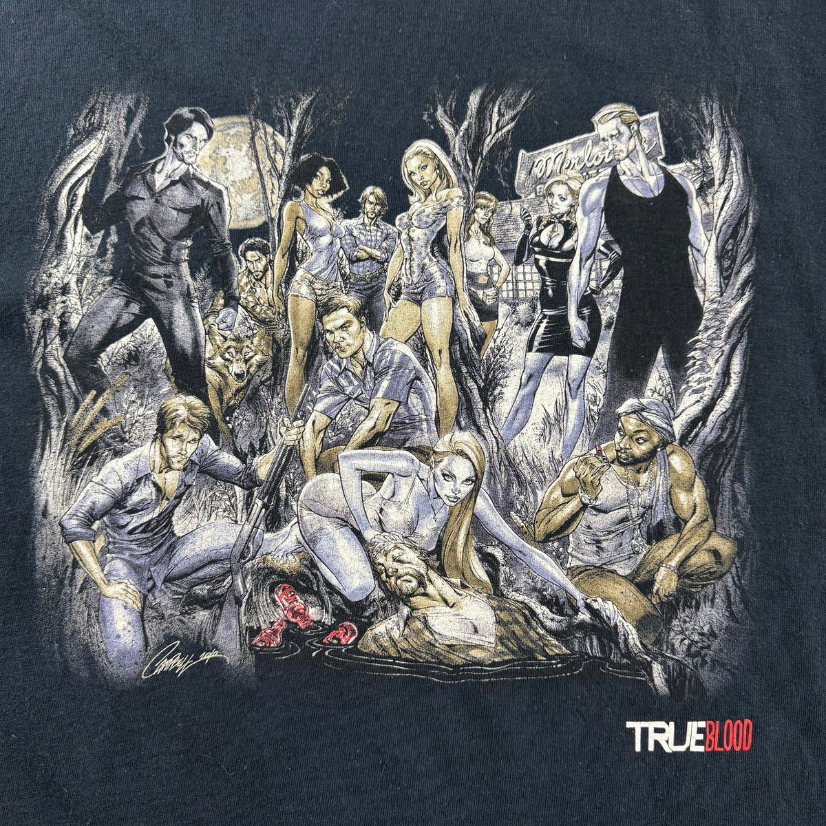 2010 True Blood Comic Graphic Black T-shirt (XL)