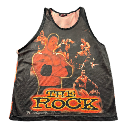 Vintage 1999 WWF The Rock and Attitude Era Mesh Singlet (XL)