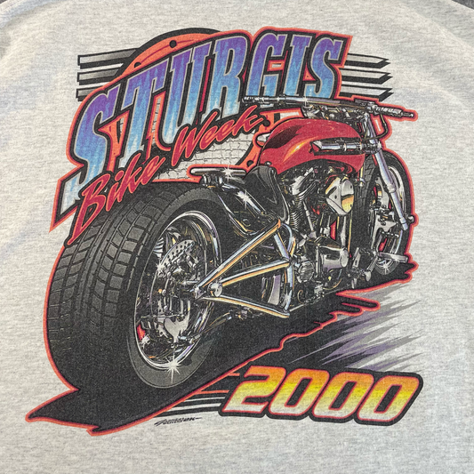 Vintage Oversized Sturgis Bike Week 2000 Grey T-Shirt (XL)