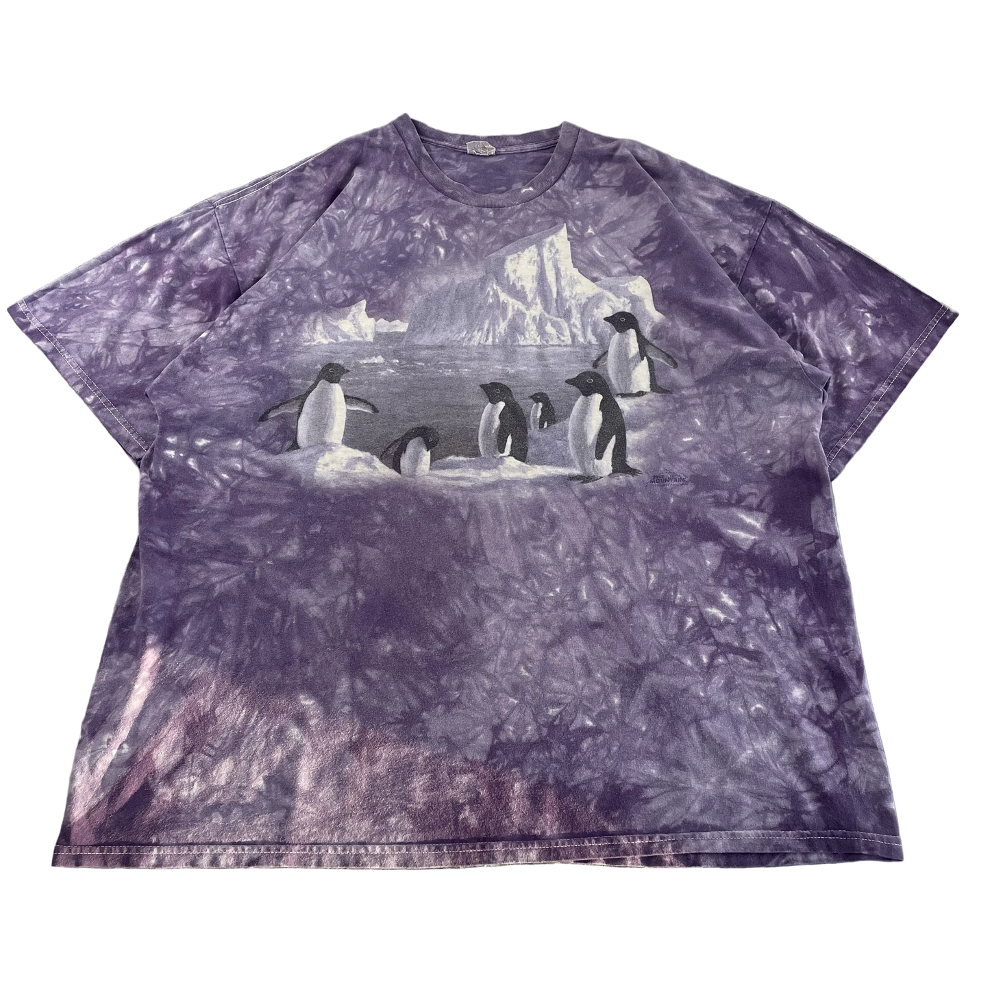 Vintage Oversized Penguin Purple Tie-Dye T-Shirt (2XL)