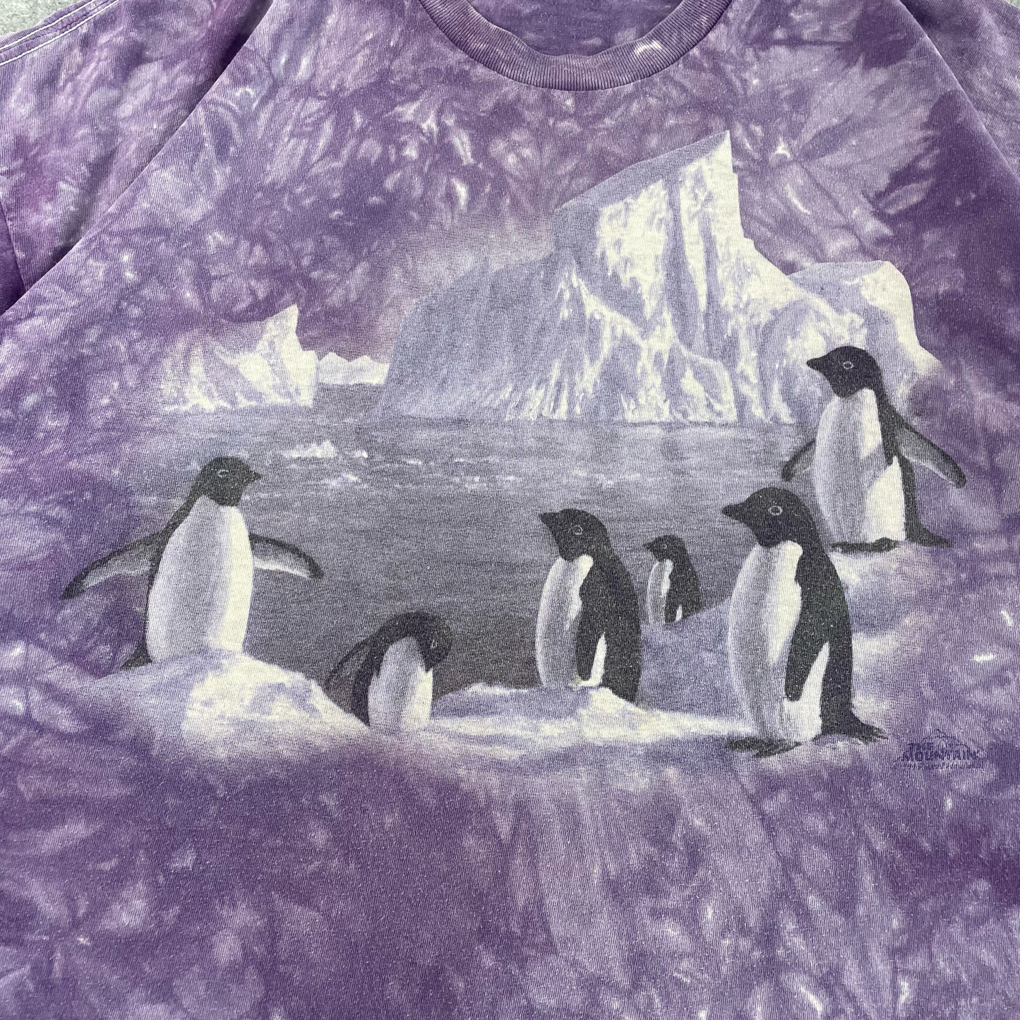 Vintage Oversized Penguin Purple Tie-Dye T-Shirt (2XL)