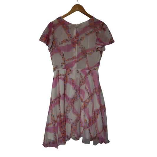VINTAGE PINK PATTERNED DRESS (S)