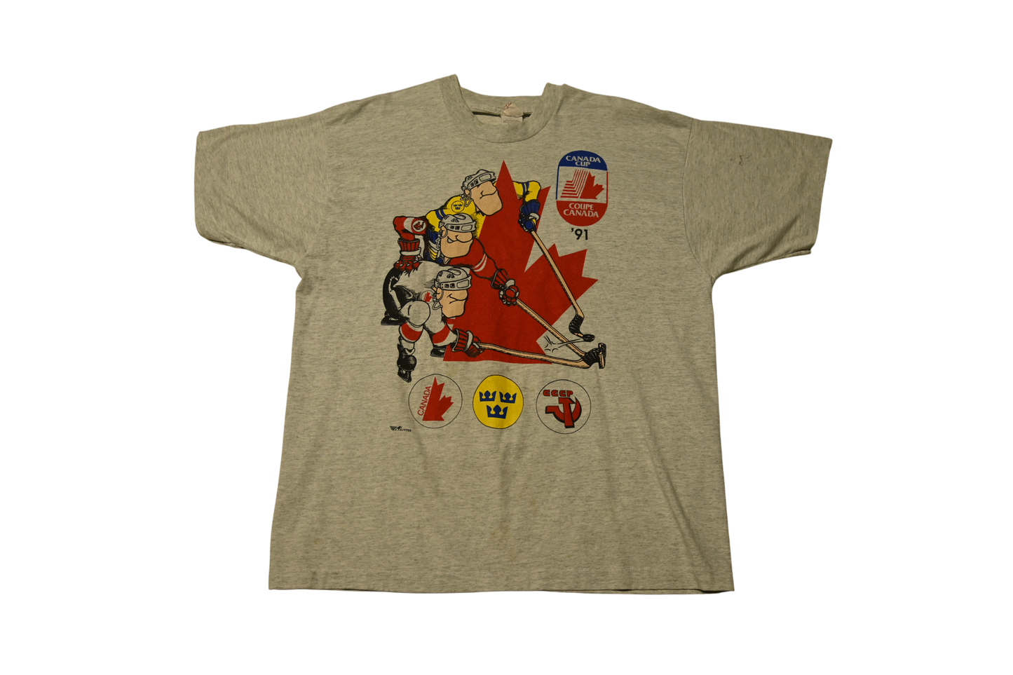 VINTAGE 1991 CANADA CUP GRAY T-SHIRT (XL)