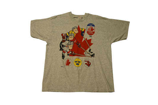 VINTAGE 1991 CANADA CUP GRAY T-SHIRT (XL)