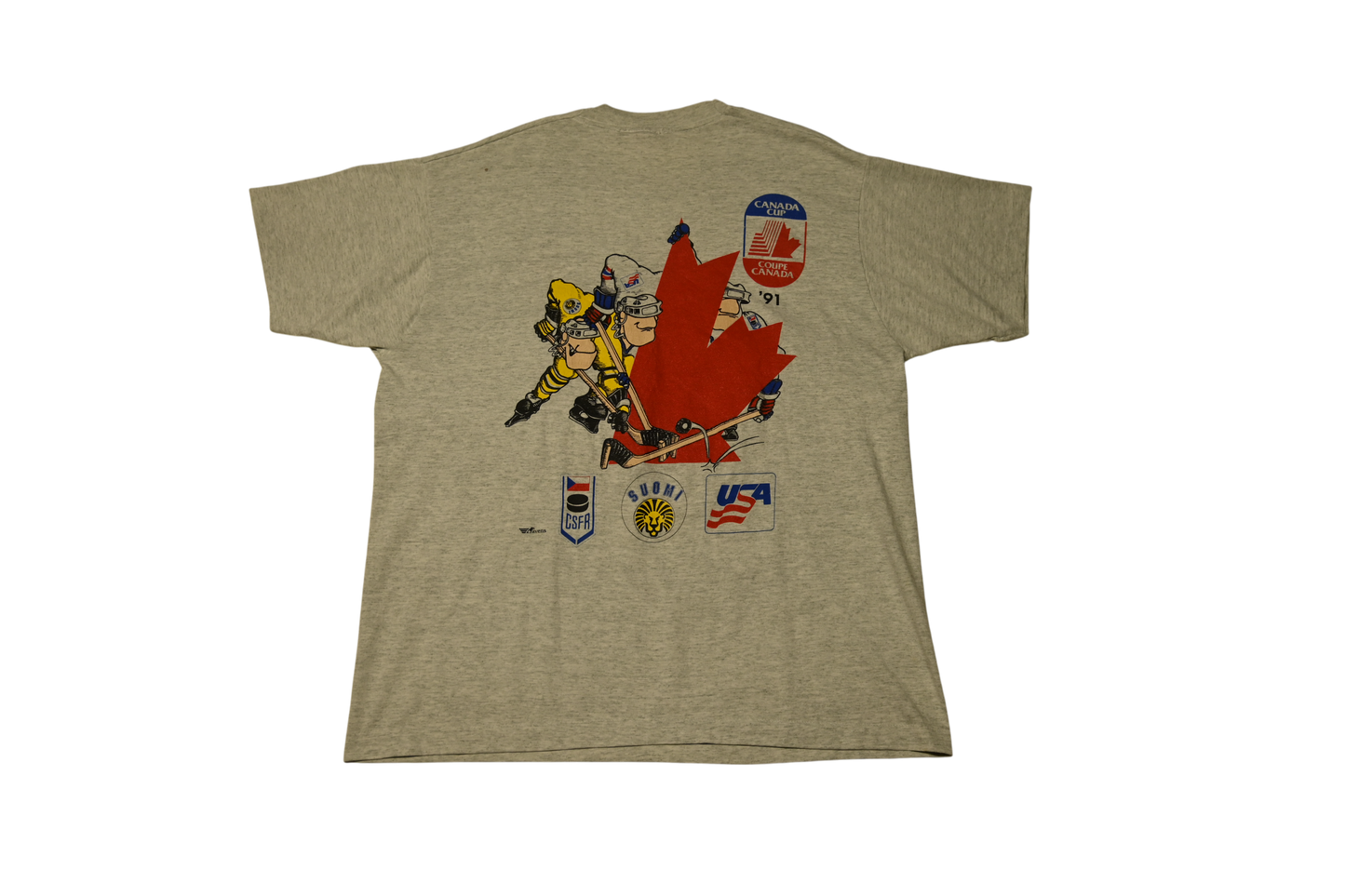 VINTAGE 1991 CANADA CUP GRAY T-SHIRT (XL)