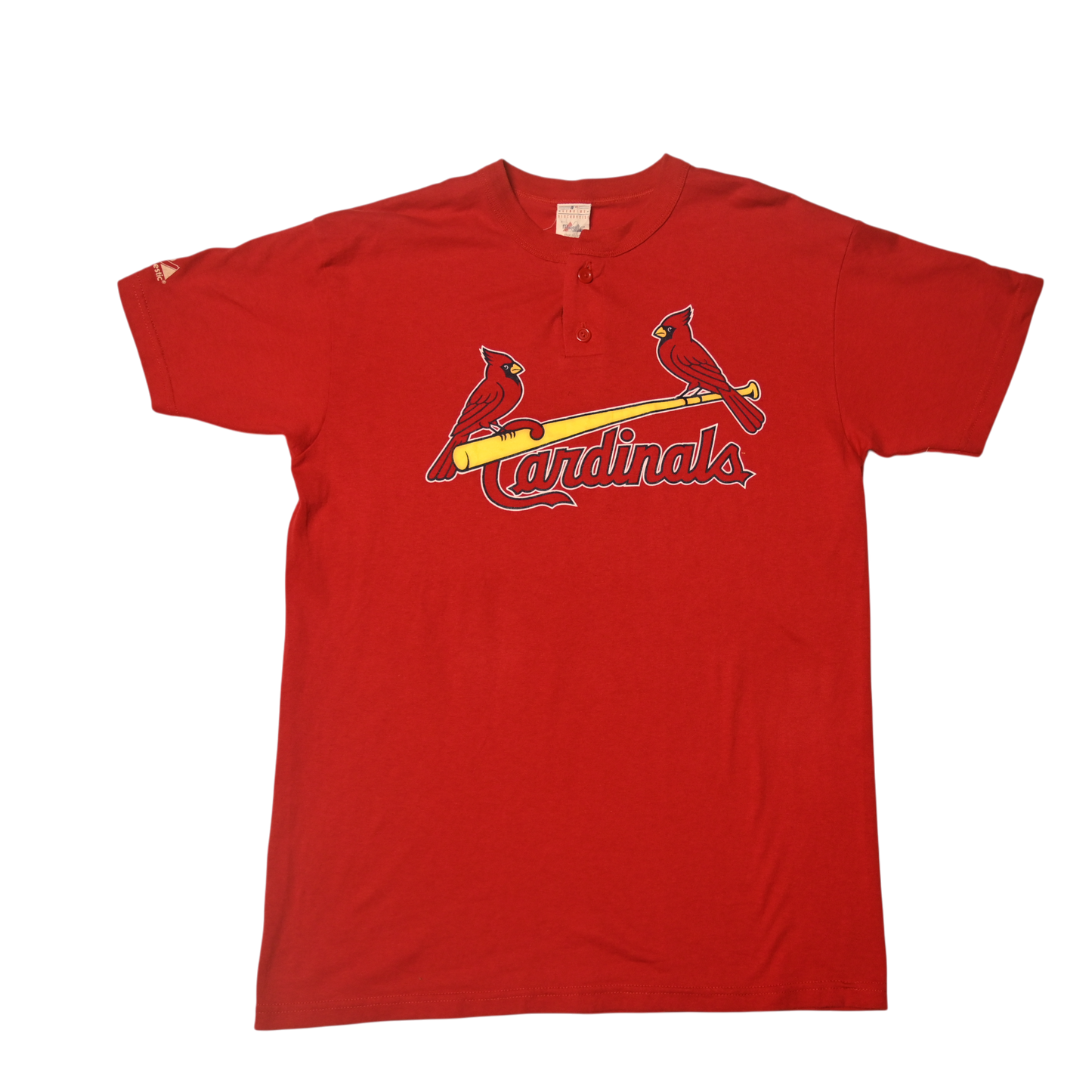 VINTAGE CARDINALS SHIRT WITH BUTTONS RED T-SHIRT (L)