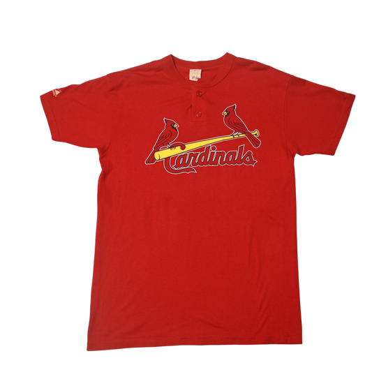 VINTAGE CARDINALS SHIRT WITH BUTTONS RED T-SHIRT (L)