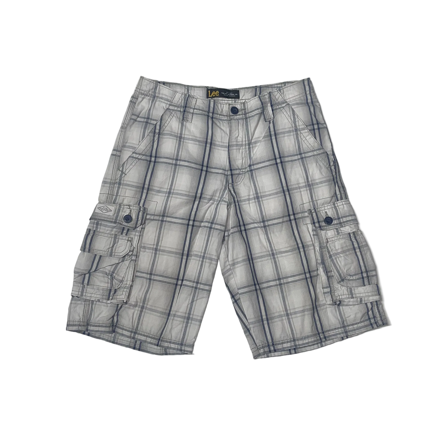 LEE CHECKERED BLUE SHORTS (29)