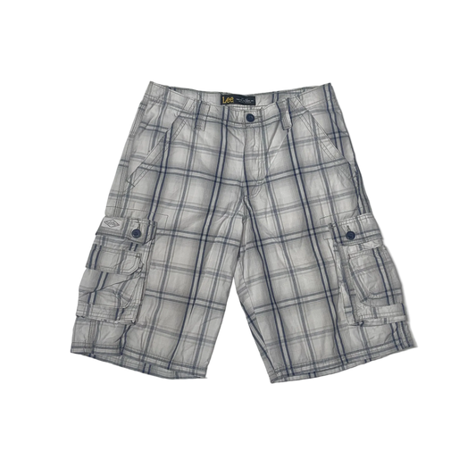 LEE CHECKERED BLUE SHORTS (29)