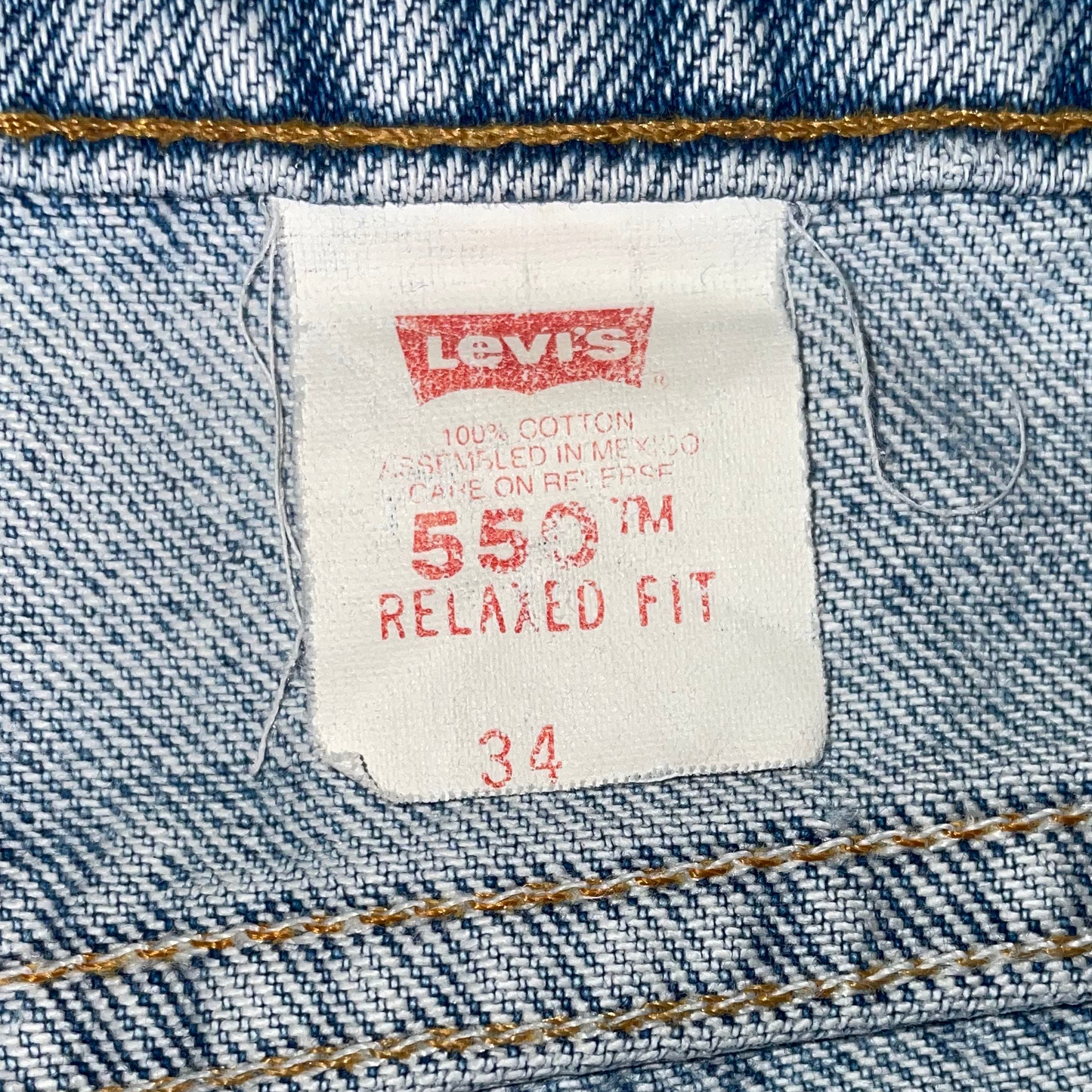 Vintage Levi Orange Tab Denim Shorts Blue Wash (34)