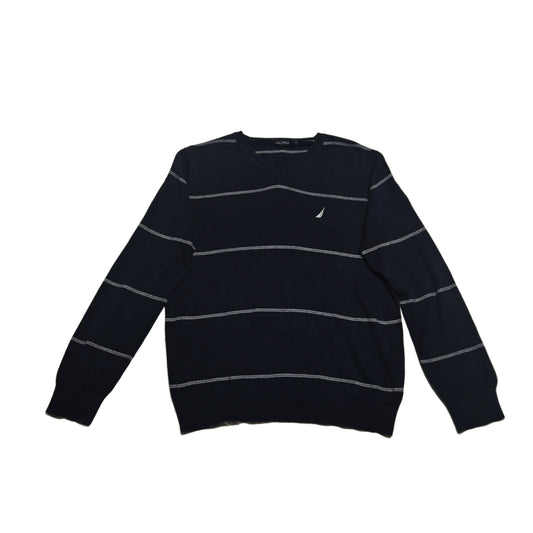 Nautica Striped V-Neck Sweater (M)