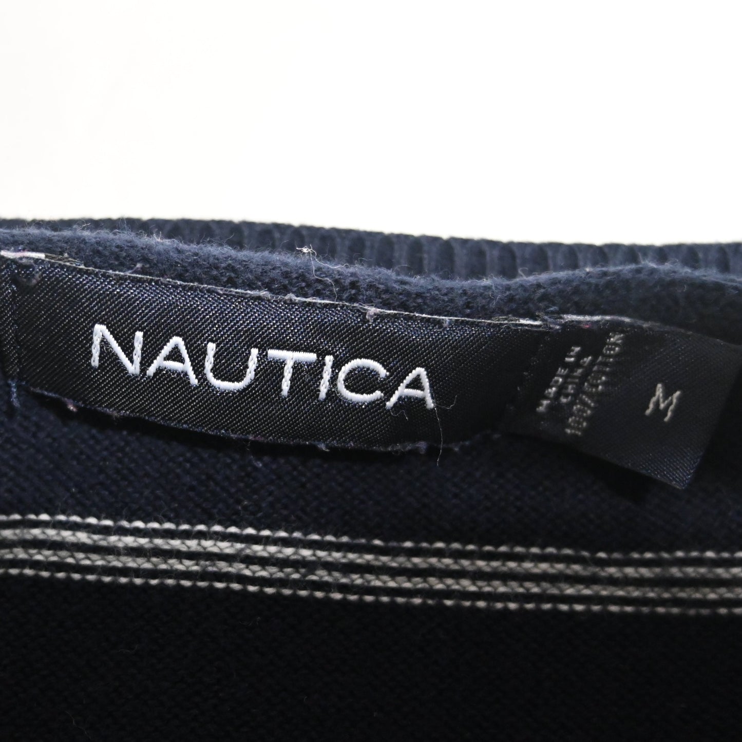 Nautica Striped V-Neck Sweater (M)