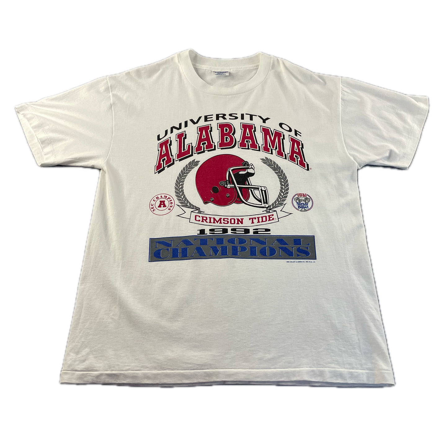 Vintage 1992 University of Alabama National Champion White T-Shirt (L)