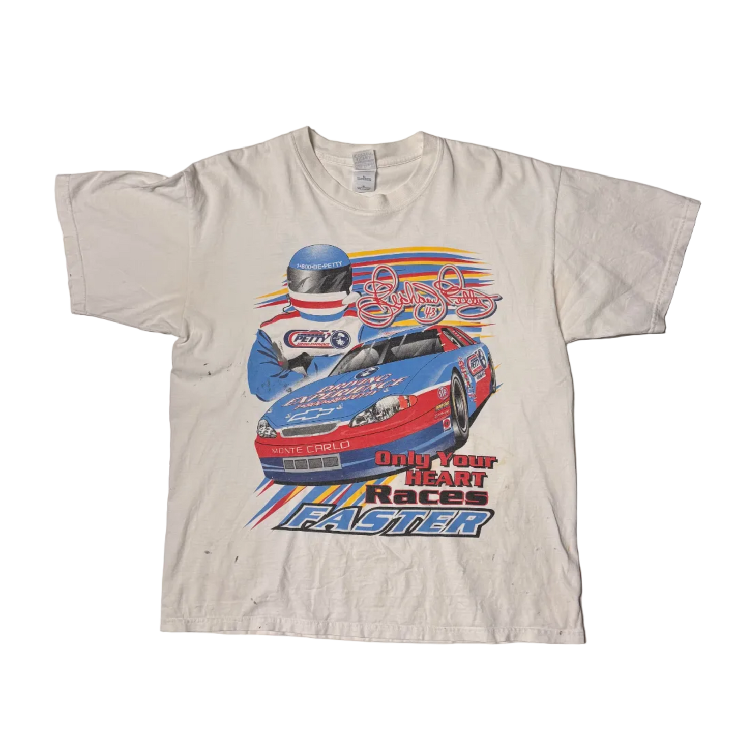 VINTAGE NASCAR "1800 BE PETTY" WHITE T-SHIRT (XL)