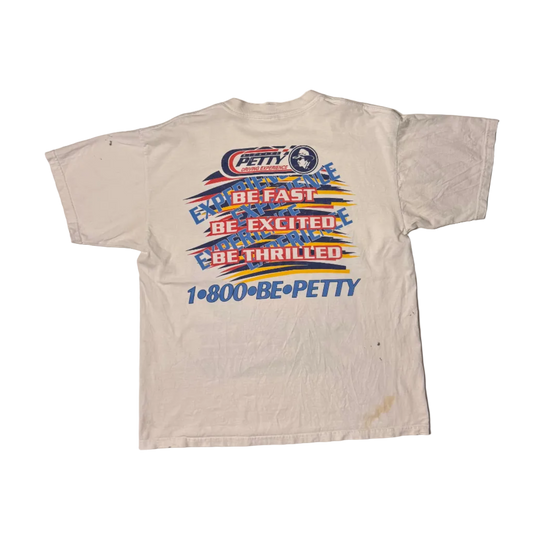 VINTAGE NASCAR "1800 BE PETTY" WHITE T-SHIRT (XL)