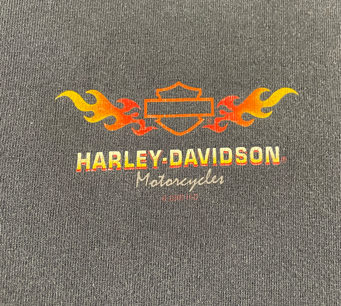 Vintage Harley Davidson Taku Black T-shirt with Buttons (XL)