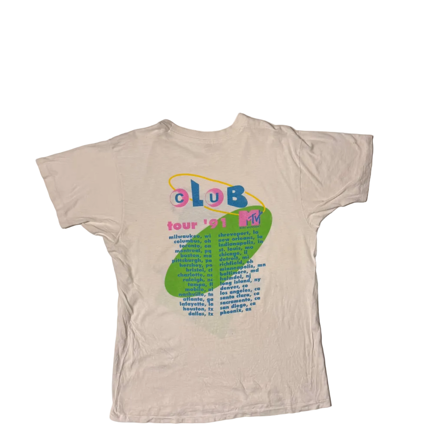 VINTAGE 1991 CLUB TOUR MTV T-SHIRT (XL)