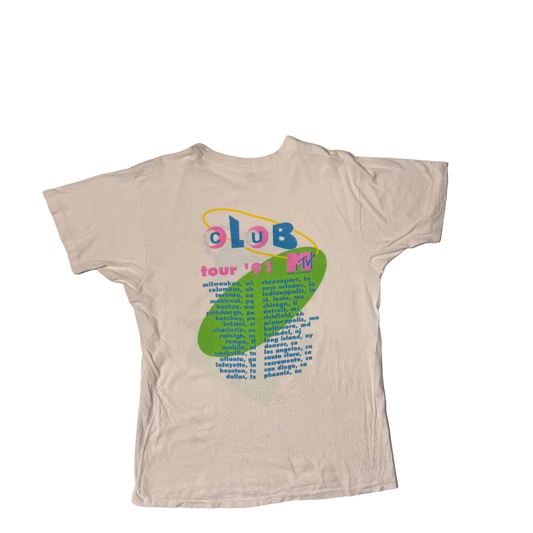 VINTAGE 1991 CLUB TOUR MTV T-SHIRT (XL)