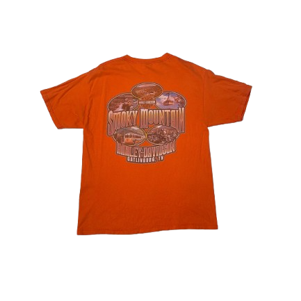 Harley Davidson Smokey Mountains Gatlinburg Orange T-Shirt (L)