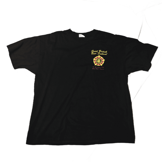 VINTAGE GREAT BRITISH BEER FESTIVAL BLACK T-SHIRT (2XL)