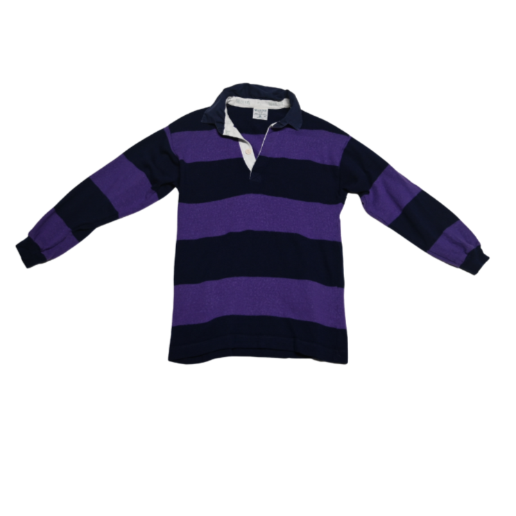 Vintage Woolaby Purple & Black Striped Wool Jersey (S)