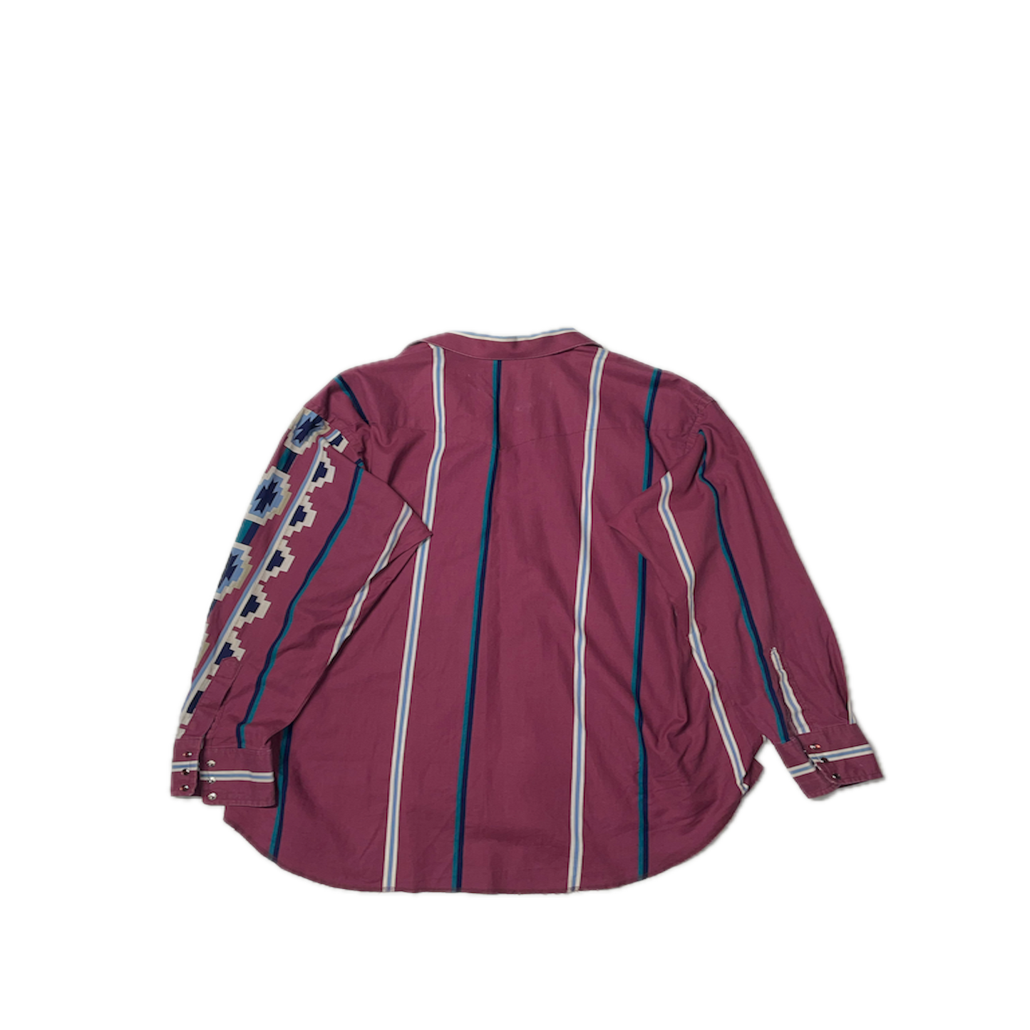 WRANGLER BURGUNDY BUTTON UP W/ PATTERN (XL)