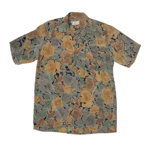 BOOTLEG CHRISTIAN DIOR SILK SHORT SLEEVE BUTTON UP (L)
