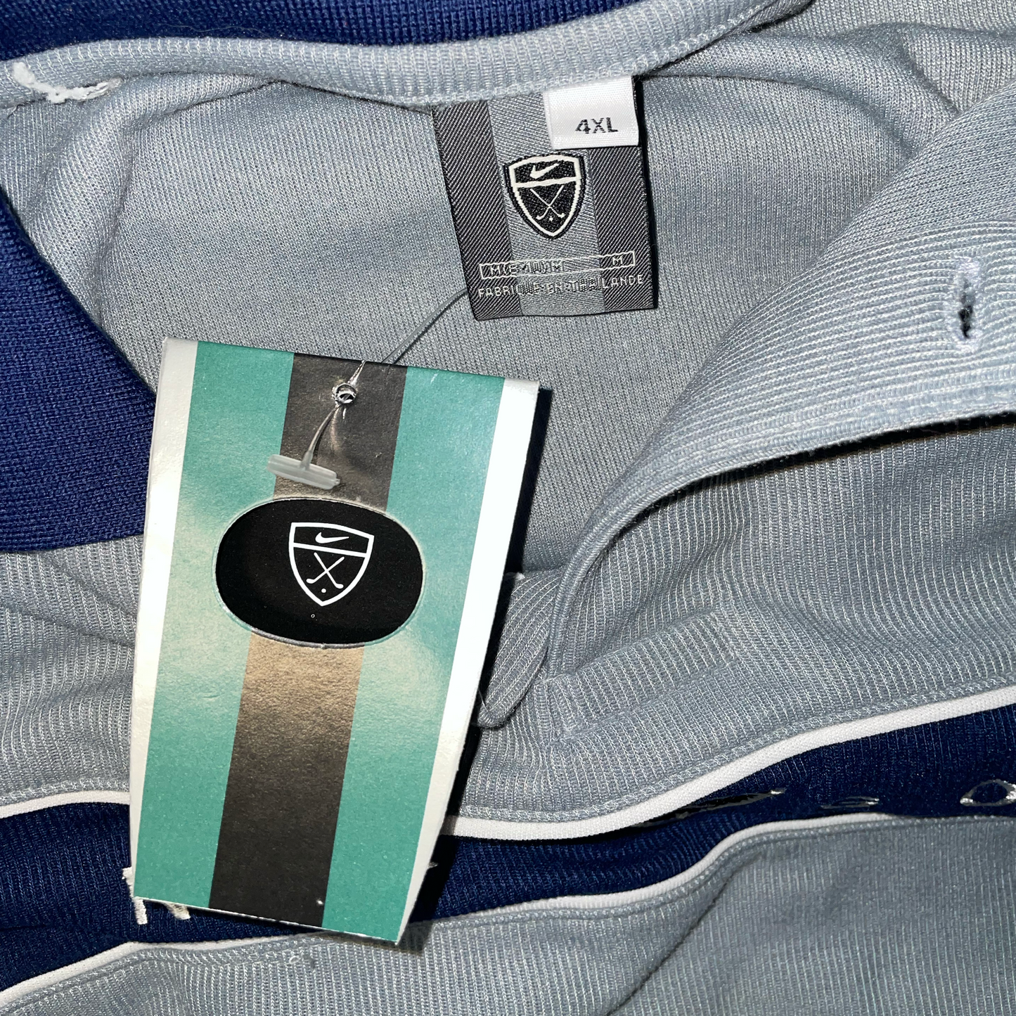 NIKE GOLF GREY AND NAVY POLO (3XL)